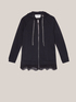 Sweatshirt aus zwei Materialien mit Kapuze und Spitze image number 3