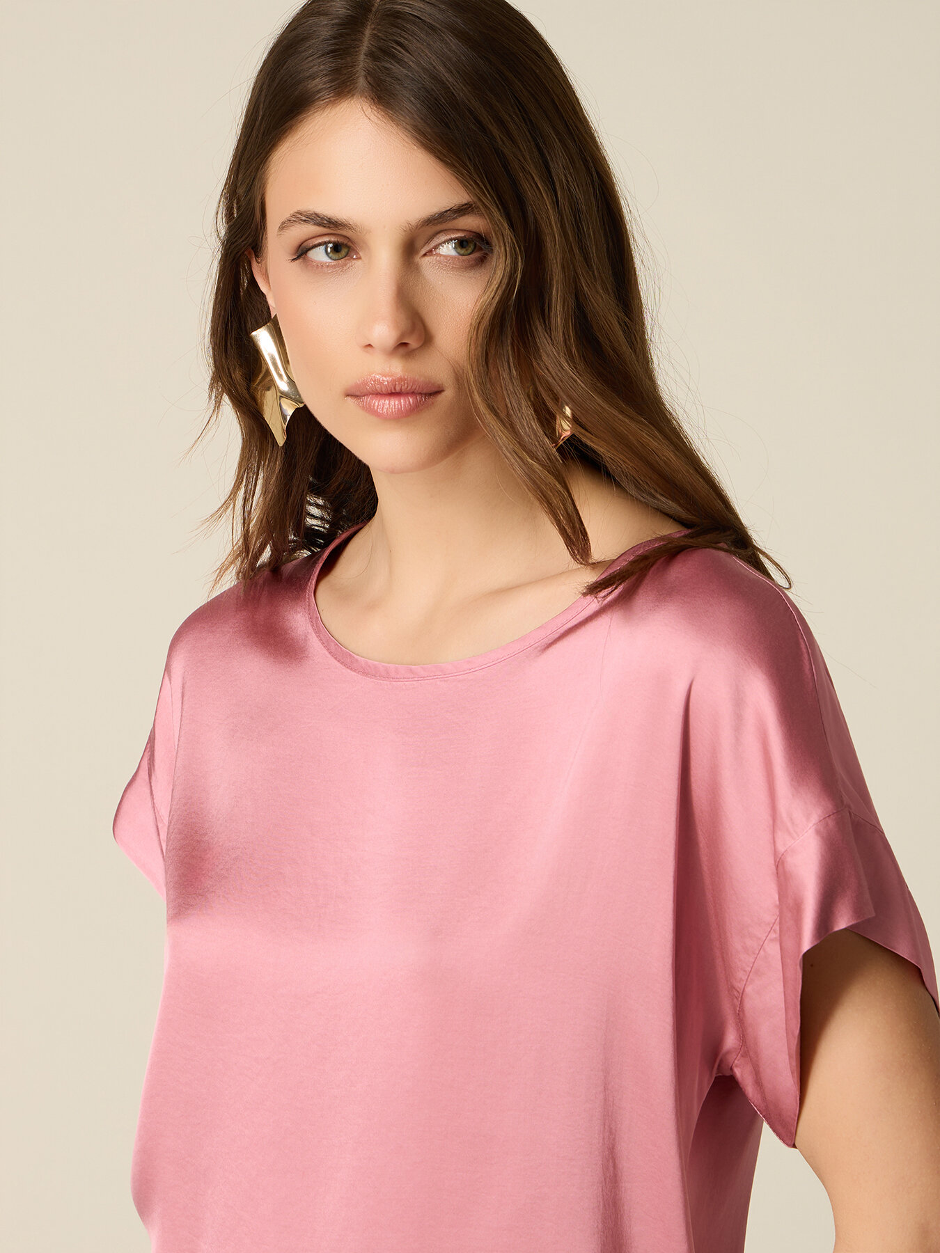 Blusa in raso di viscosa image number 2