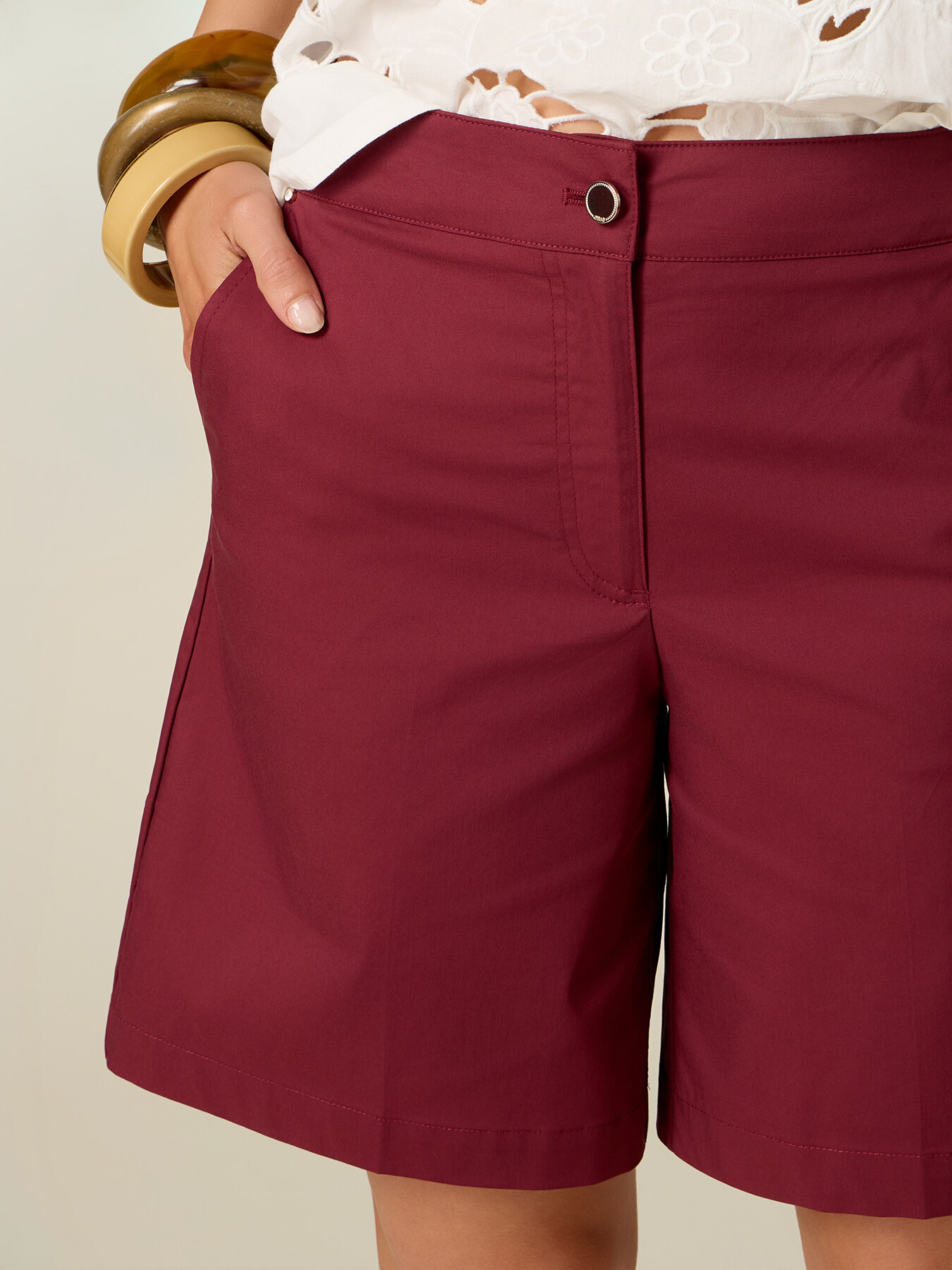 Bermuda shorts in cotton blend gabardine image number 2