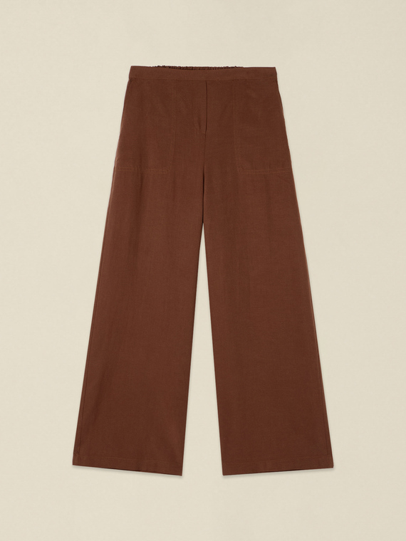 Pantaloni palazzo misto lino