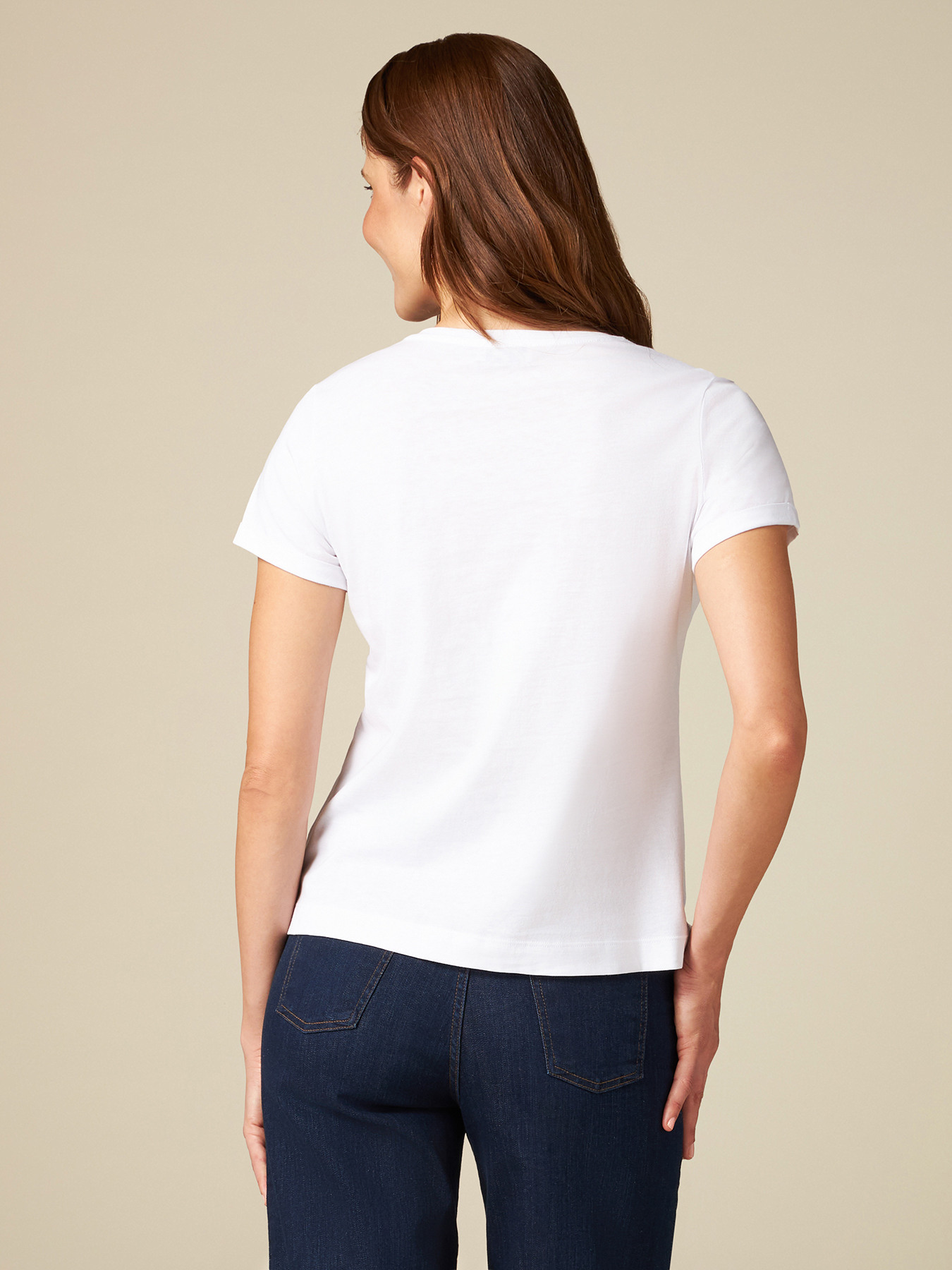 T-shirt with application of set stones image number 1