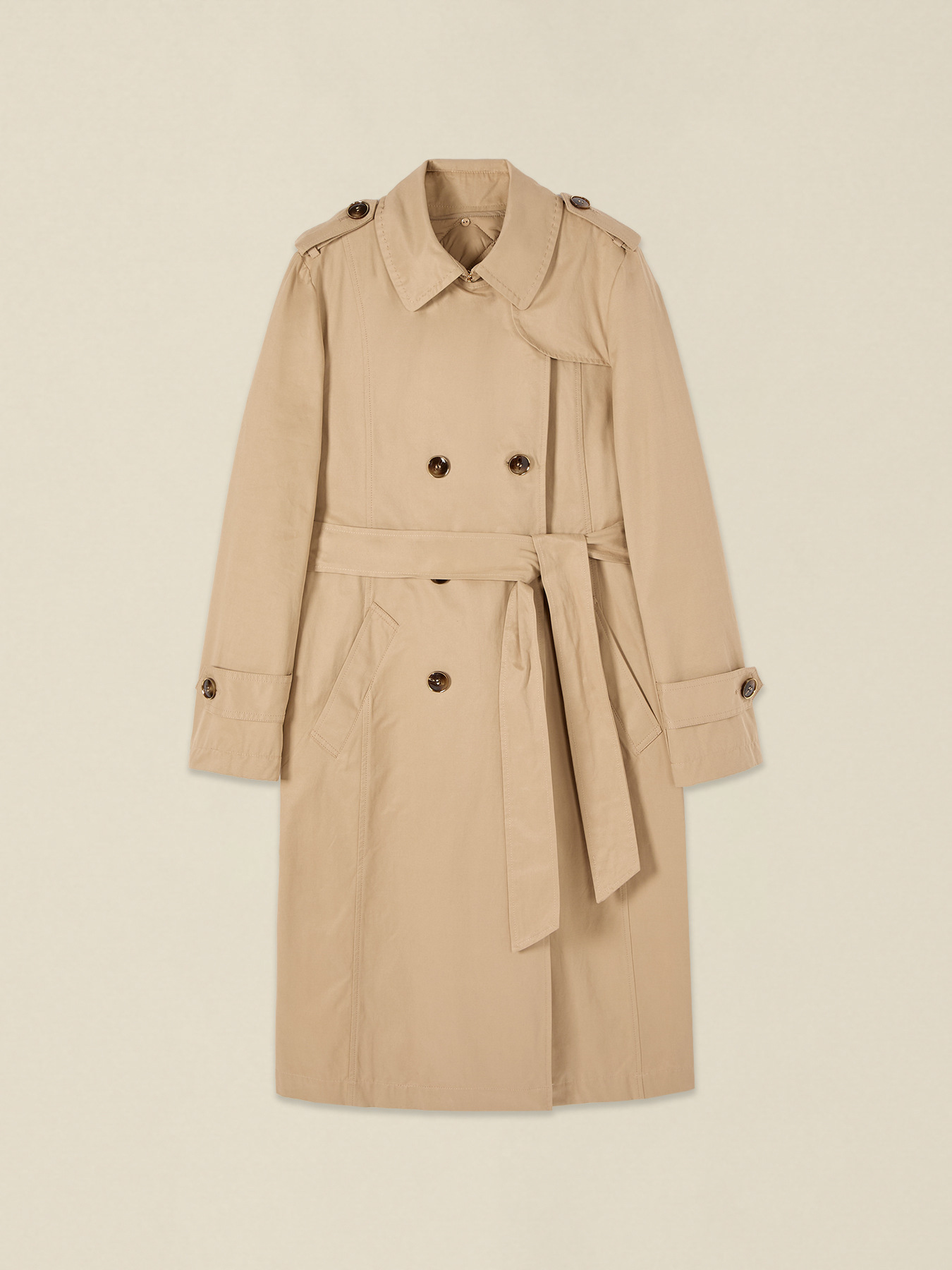 Doppelreihiger Trenchcoat aus Baumwollmischung image number 3