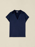 Two-material V-neck T-shirt image number 3