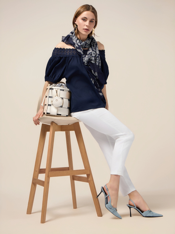 Zigarettenhose aus Lyocell-Mischgewebe