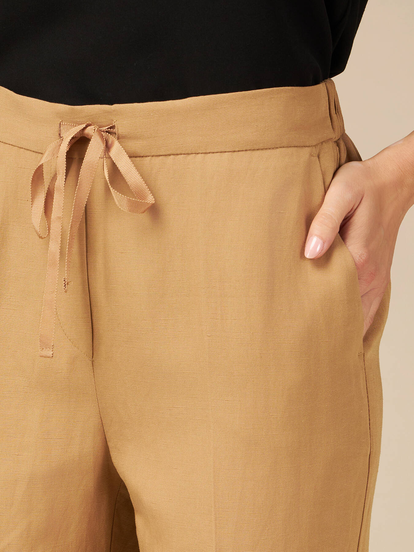 Linen blend joggers image number 2