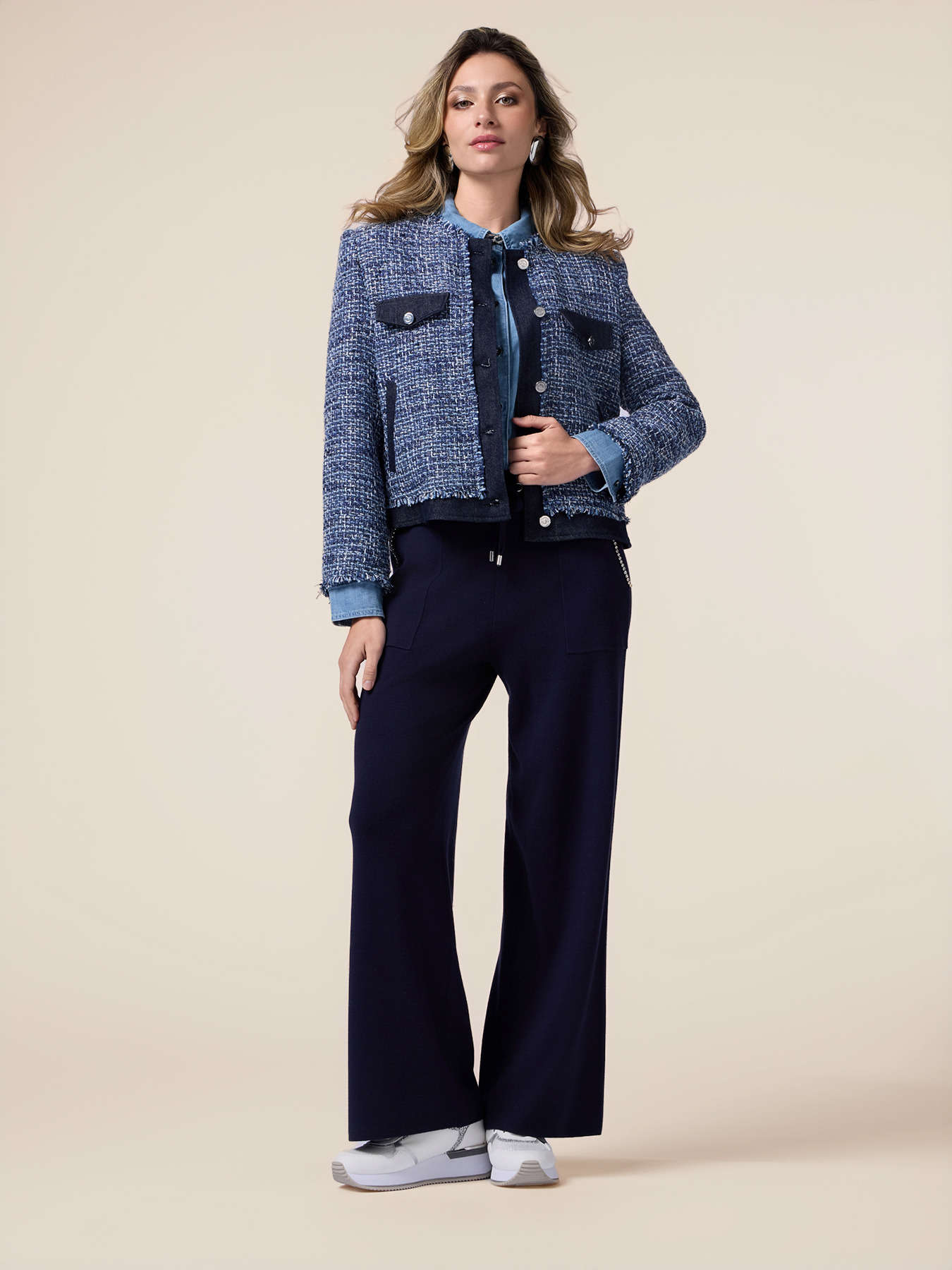 Pantalon palazzo en maille image number 0