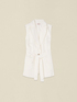 Tailored linen vest with belt image number 3