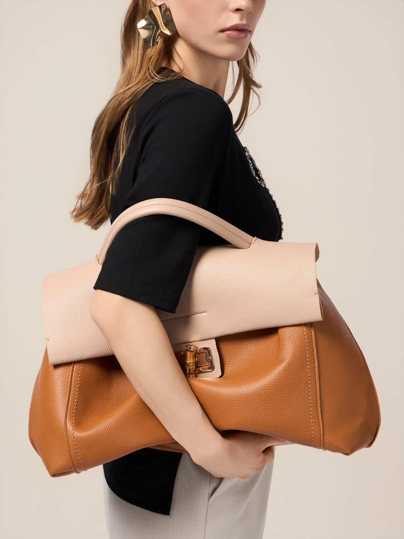 Zweifarbige Maxi-Tasche image number 0