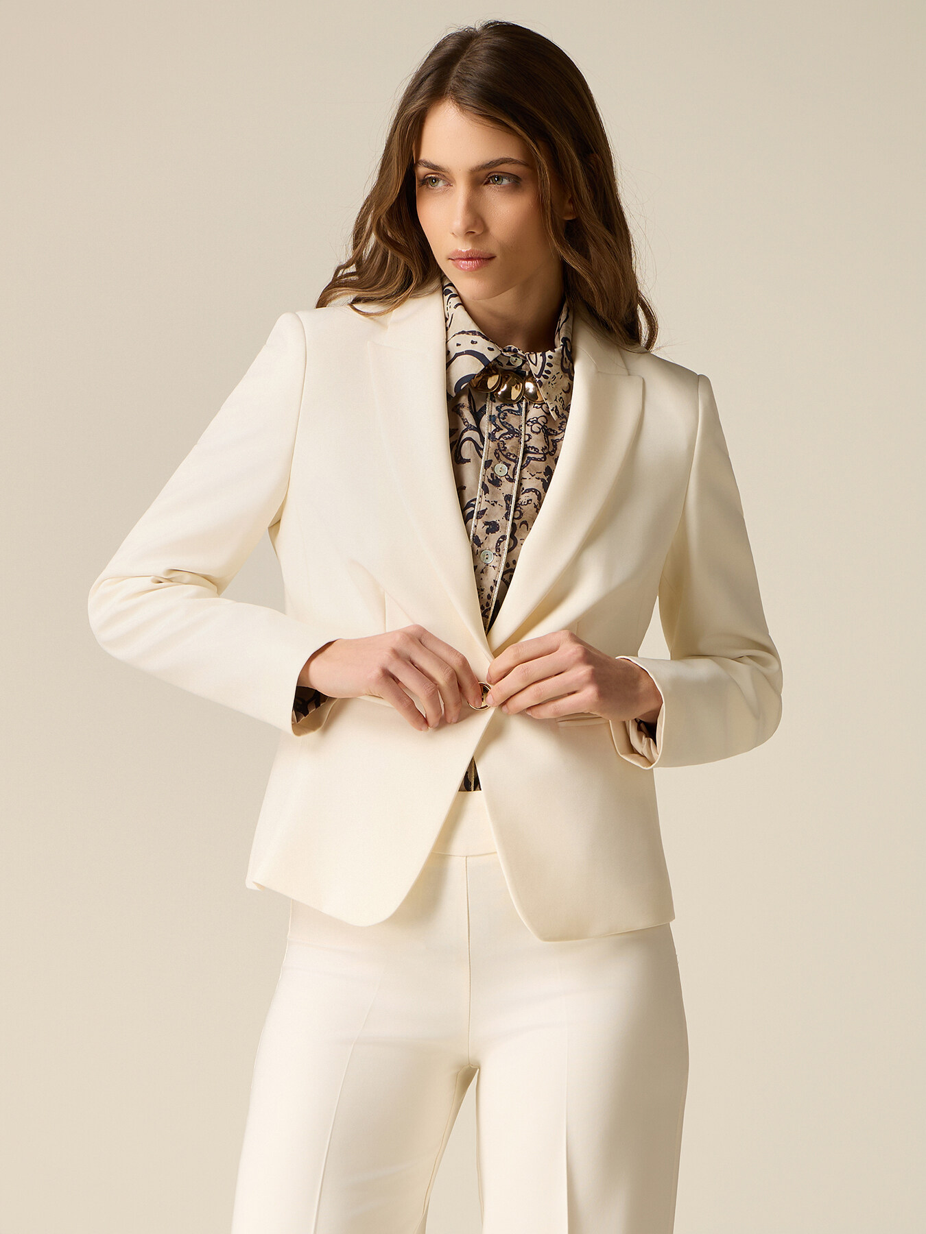 Short blazer in technical fabric image number 0