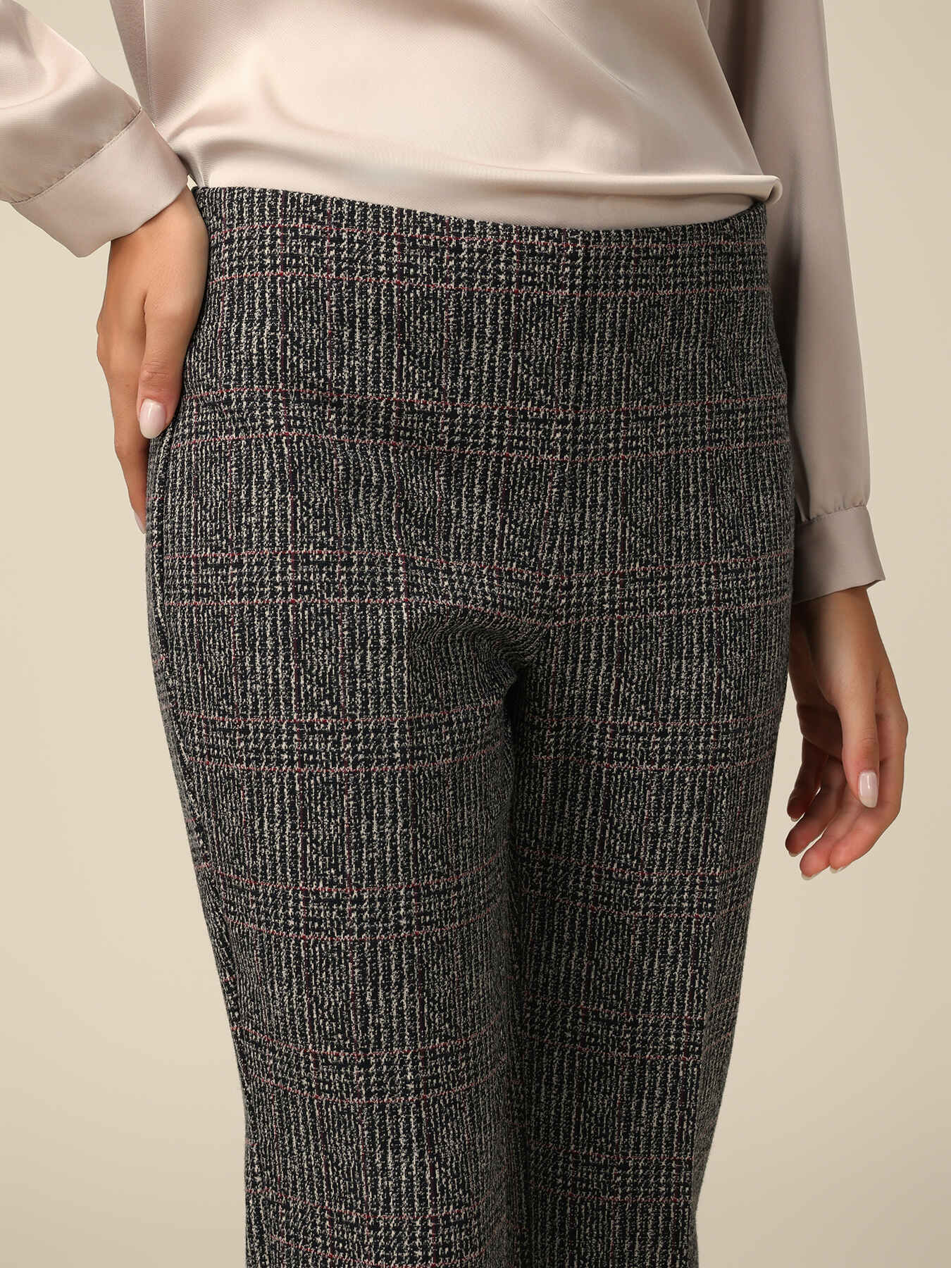 Pantalon regular en tissu &agrave; carreaux image number 2
