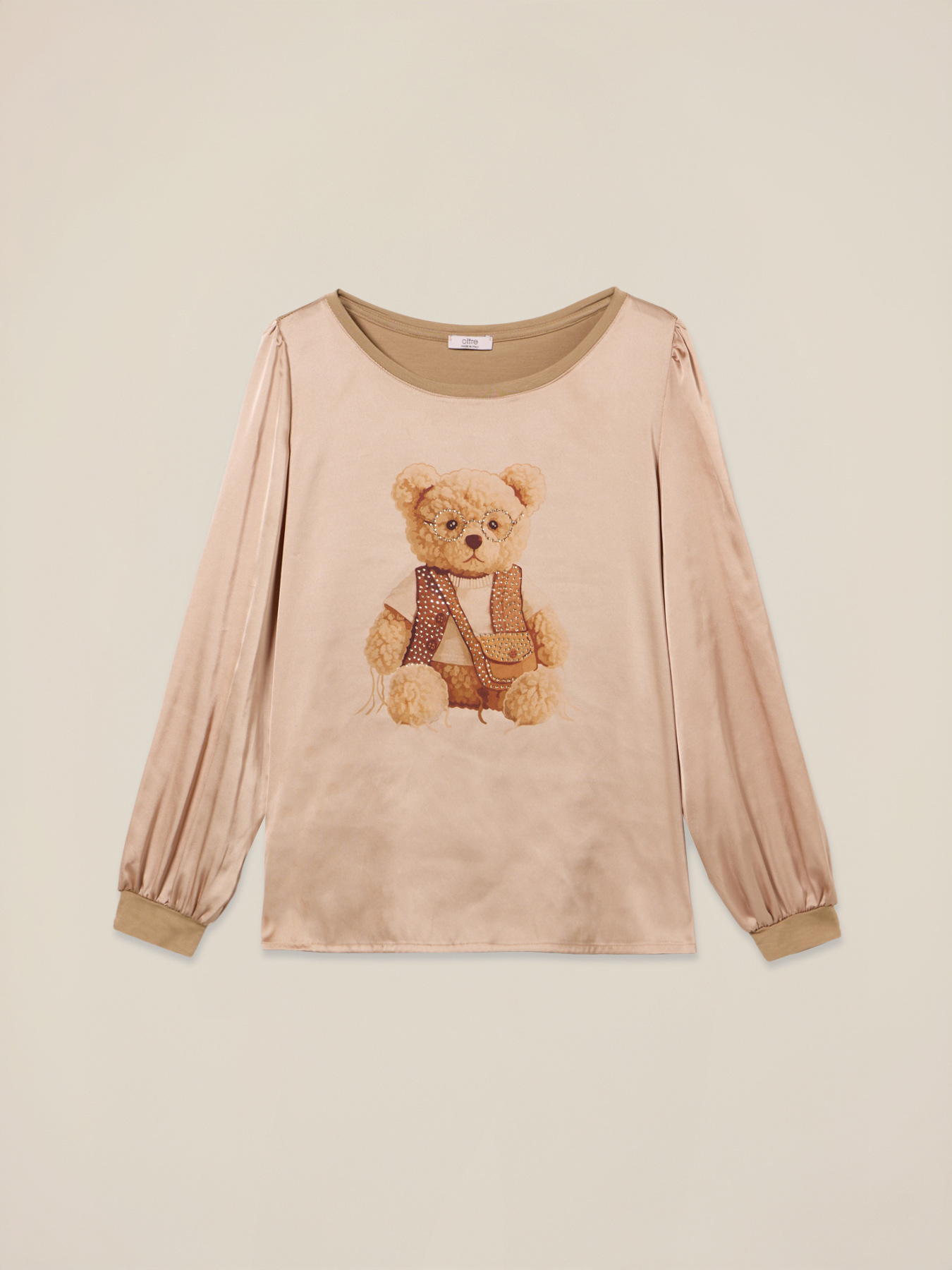 Bimaterial-T-Shirt mit Druck und Applikationen image number 3