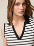 Top striped polo shirt image number 2