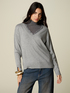 Lurex wool-blend knit top with lace image number 0