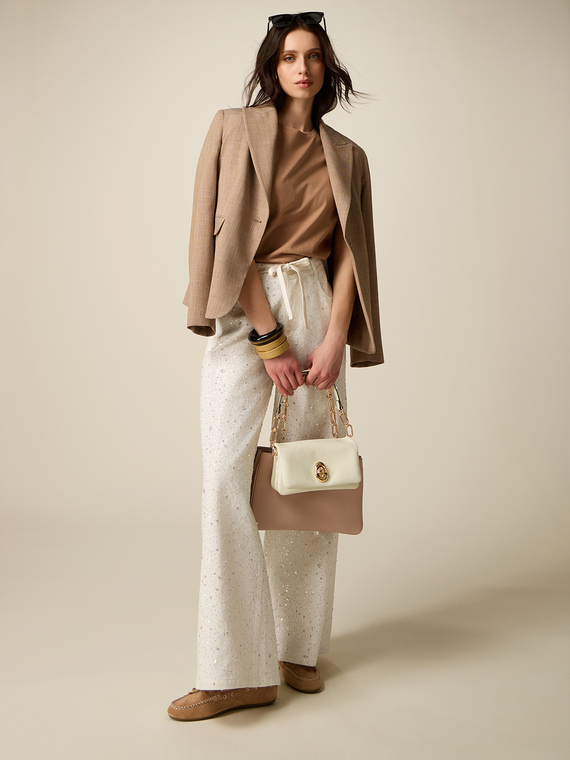 Pantaloni palazzo con paillettes
