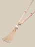 Lange Halskette mit rosaroten Perlen image number 2