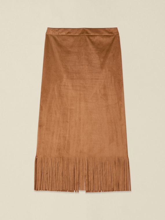 Pencil skirt with fringes