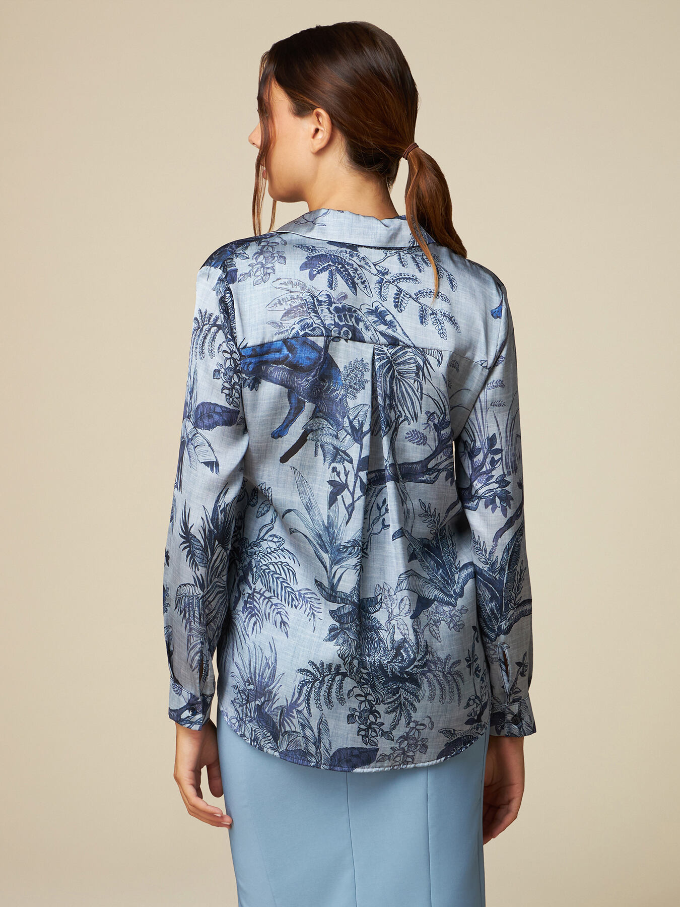 Camicia in raso fantasia image number 1