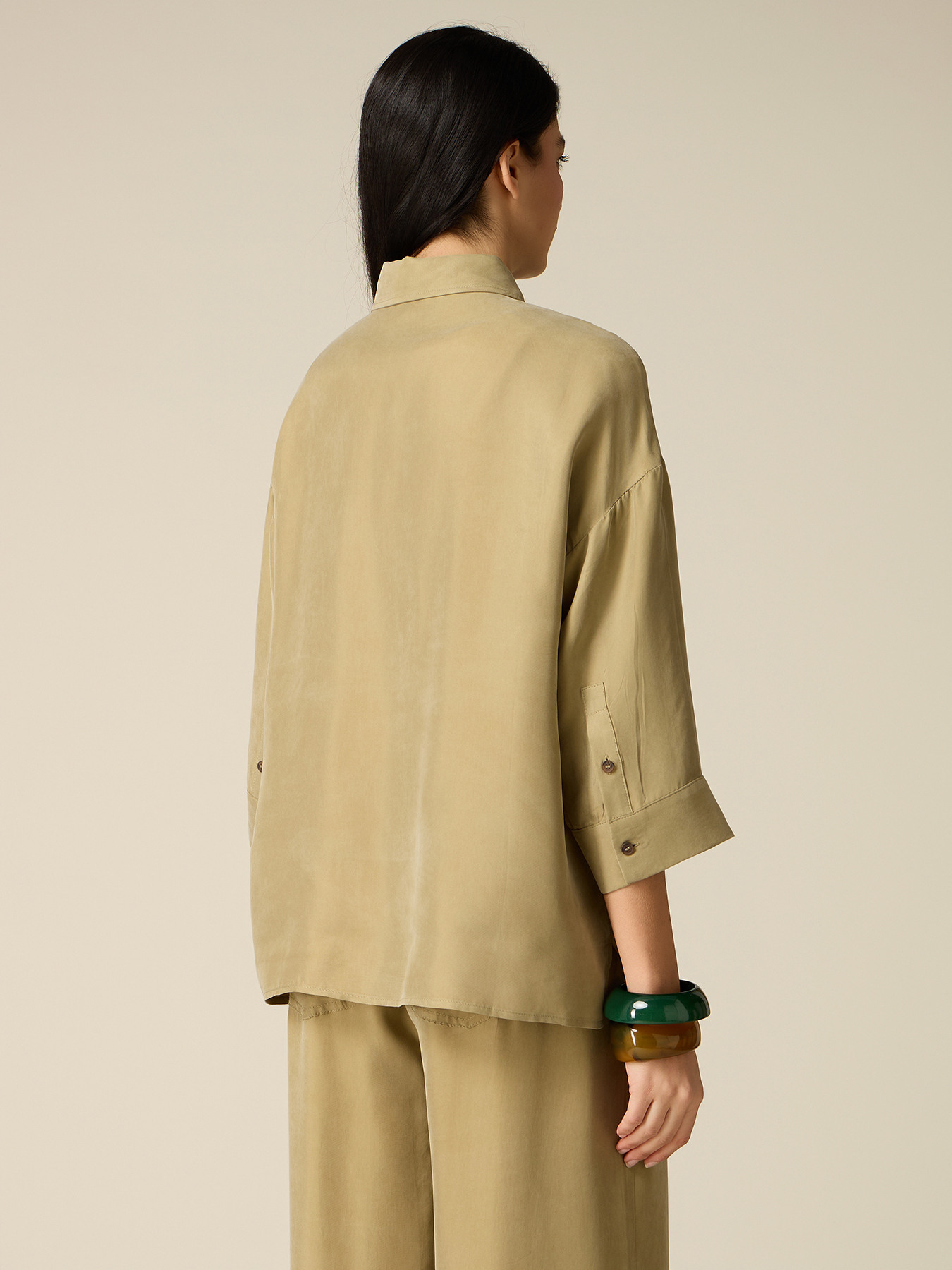 Oversize cupro and viscose shirt image number 1