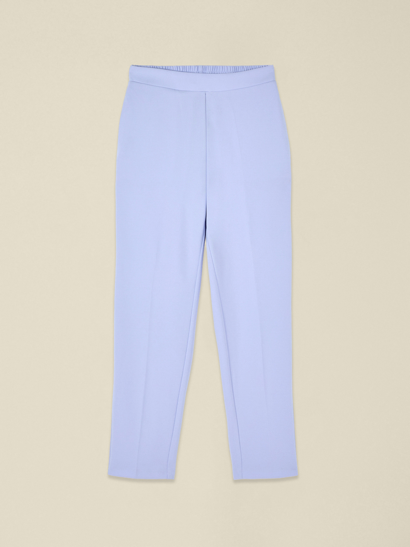 Pantalones regulares de tejido crep&eacute; image number 4