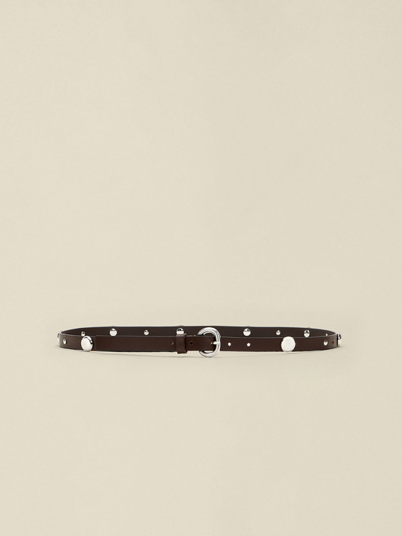 Ceinture en cuir &agrave; clous