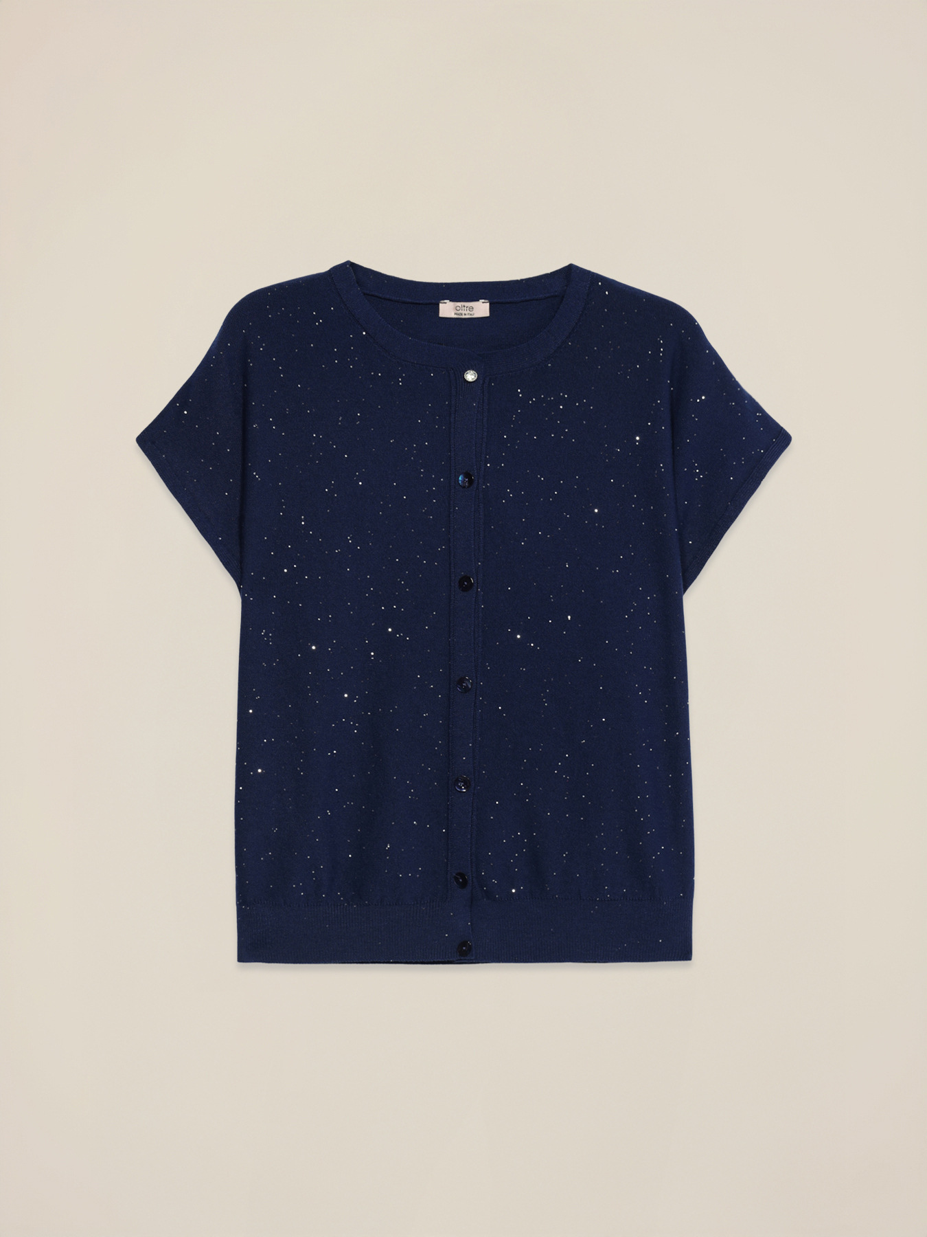 Short cardigan with sequins image number 4