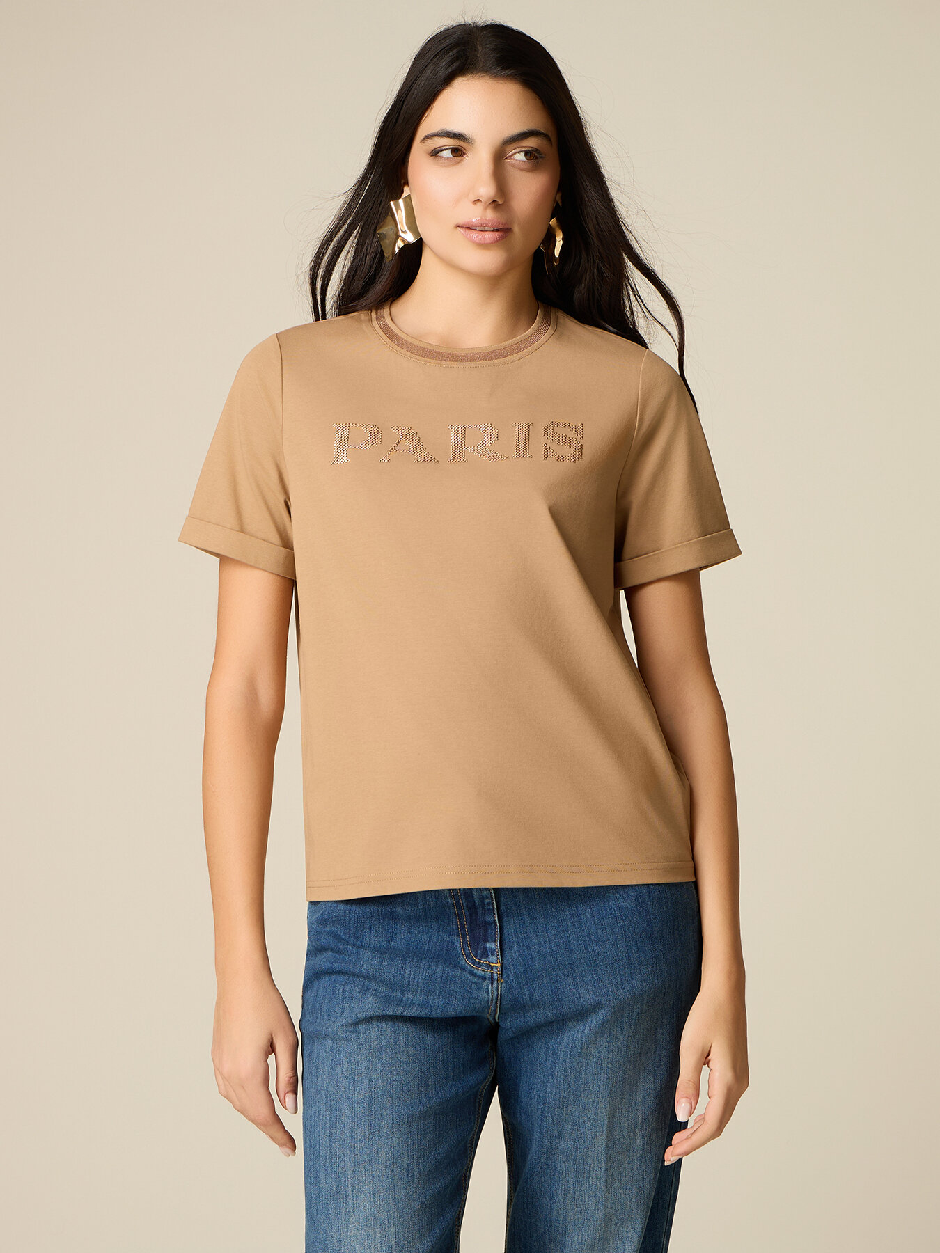 T-shirt with embroidered lettering image number 0