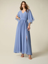 Vestito lungo in georgette con spacco image number 0