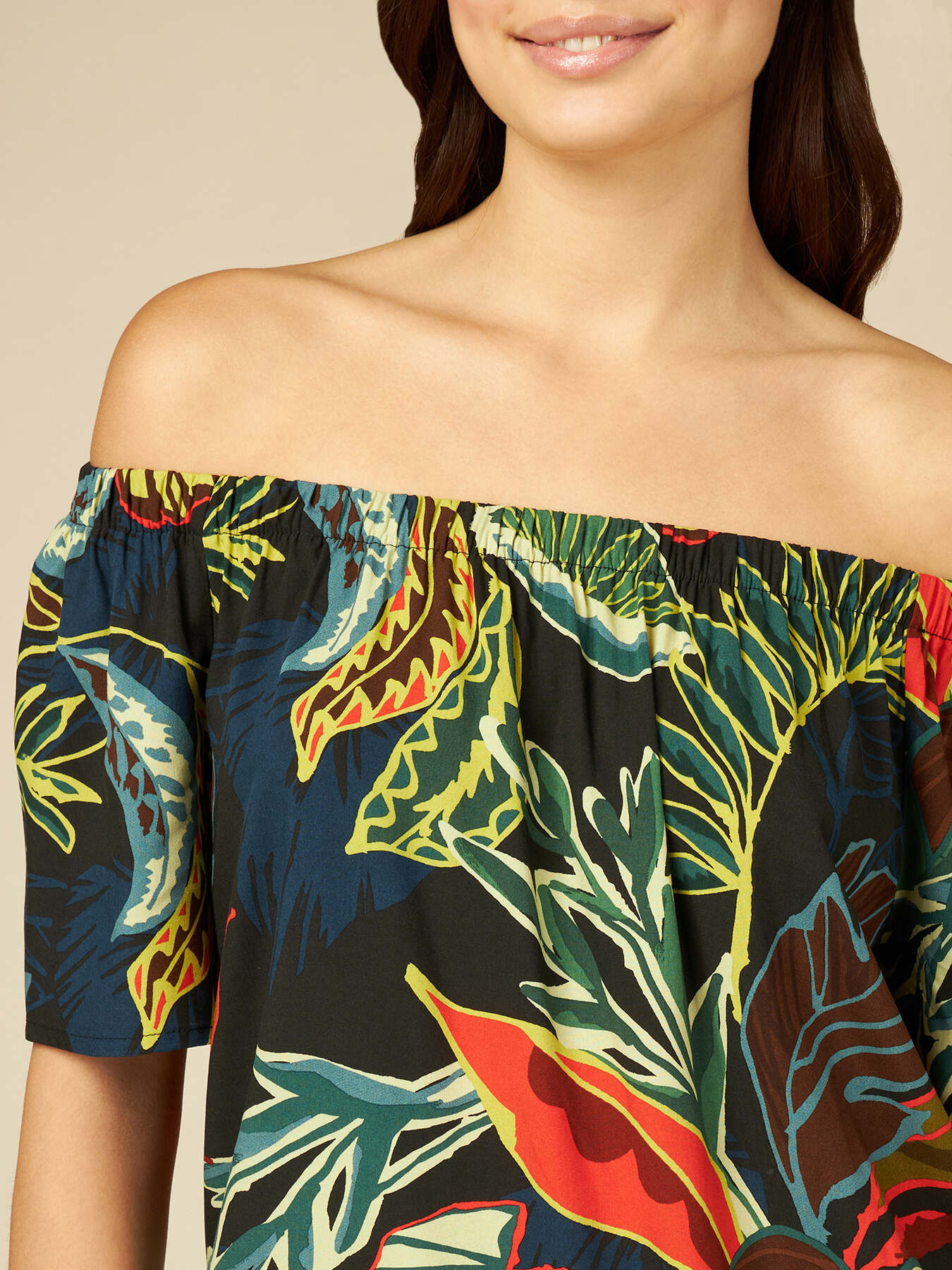 Patterned off shoulder blouse image number 2