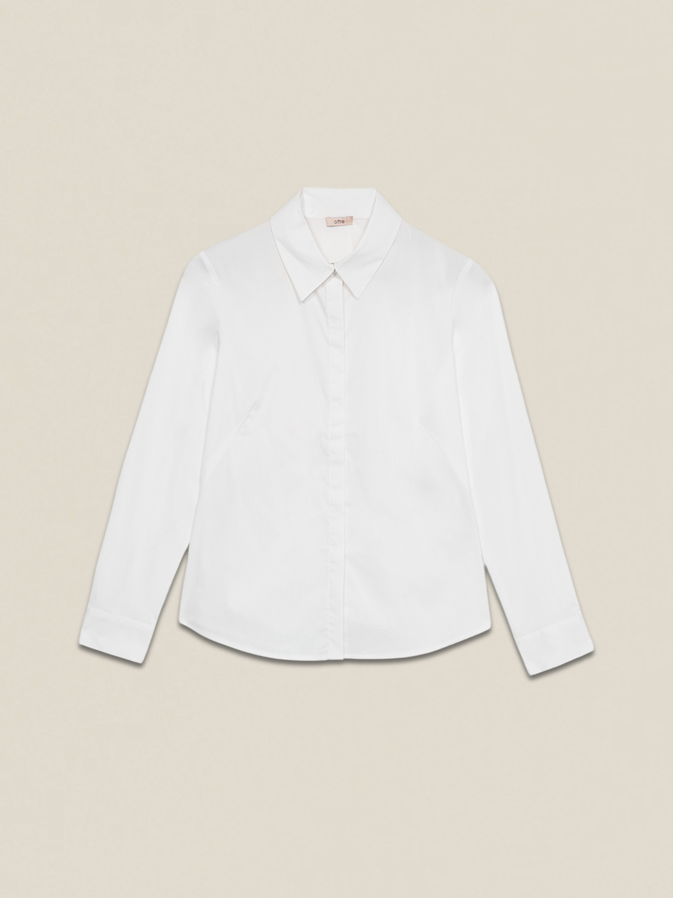 Poplin shirt with jewel button image number 0