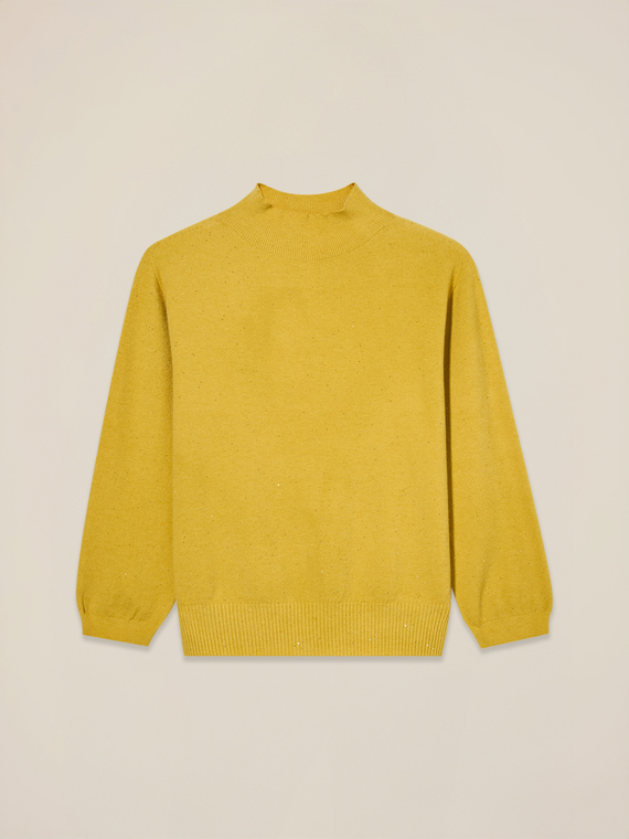 Rollkragenpullover mit Mini-Pailletten