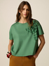 T-shirt with floral appliqu&eacute;s image number 0