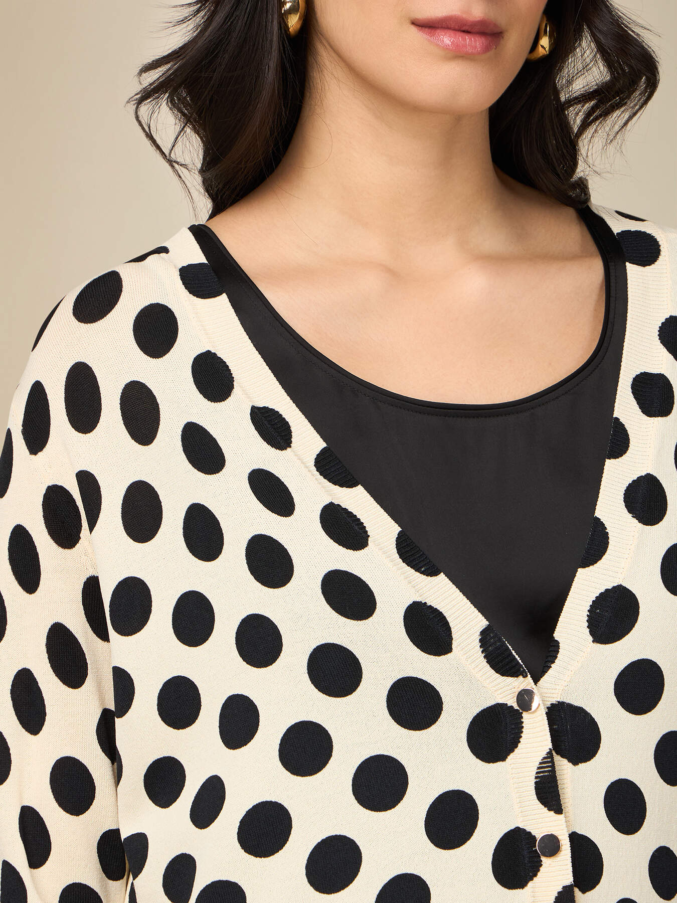 Polka dot print cardigan image number 2