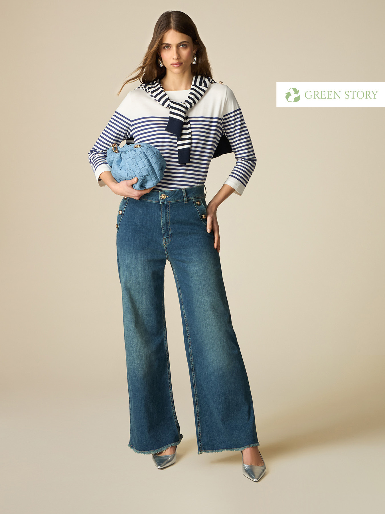 Eco friendly wide cropped jeans image number 0