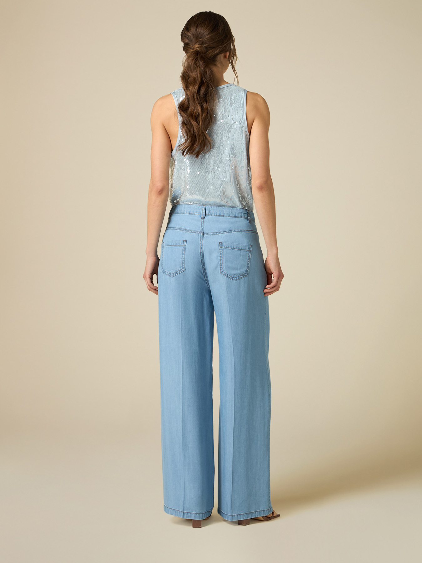 Pantalon large en tencel image number 1