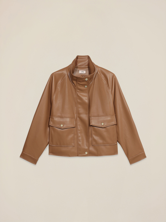 Short jacket with high collar