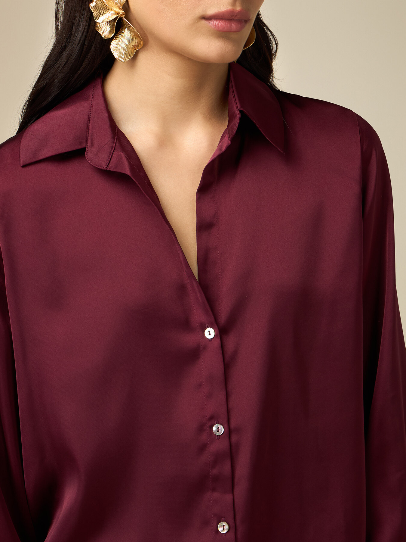 Chemise en satin uni image number 2