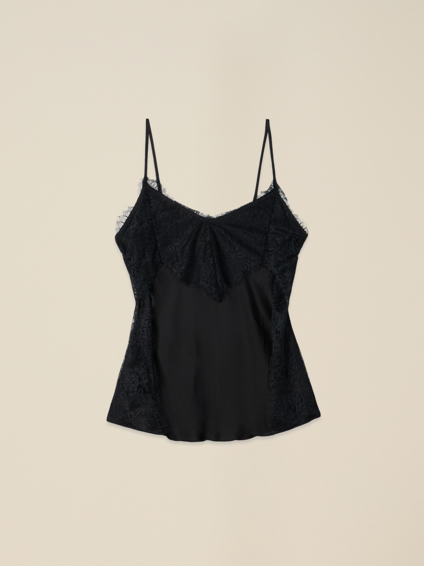 Satin top with lace image number 3