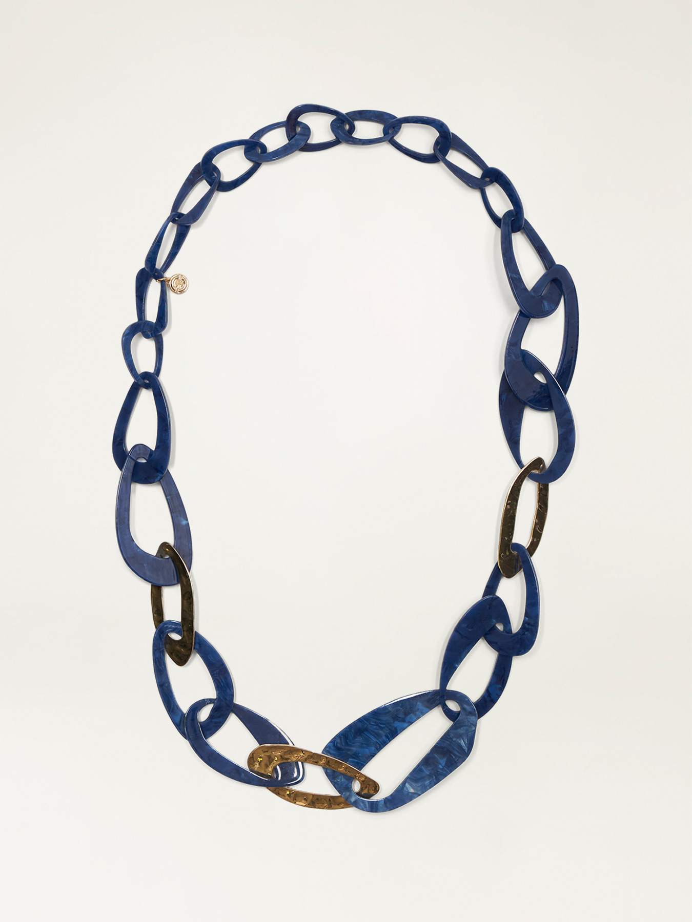 Collar largo azul y dorado image number 1