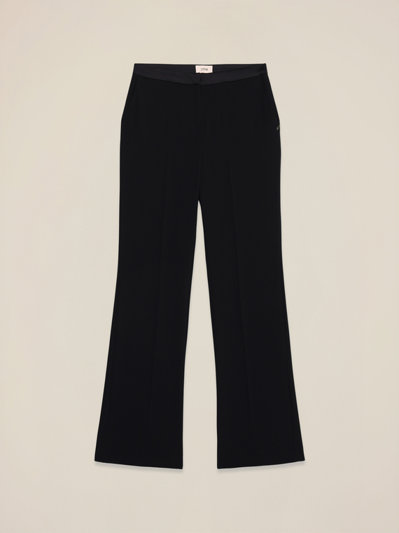 Pantalon palazzo en satin envers