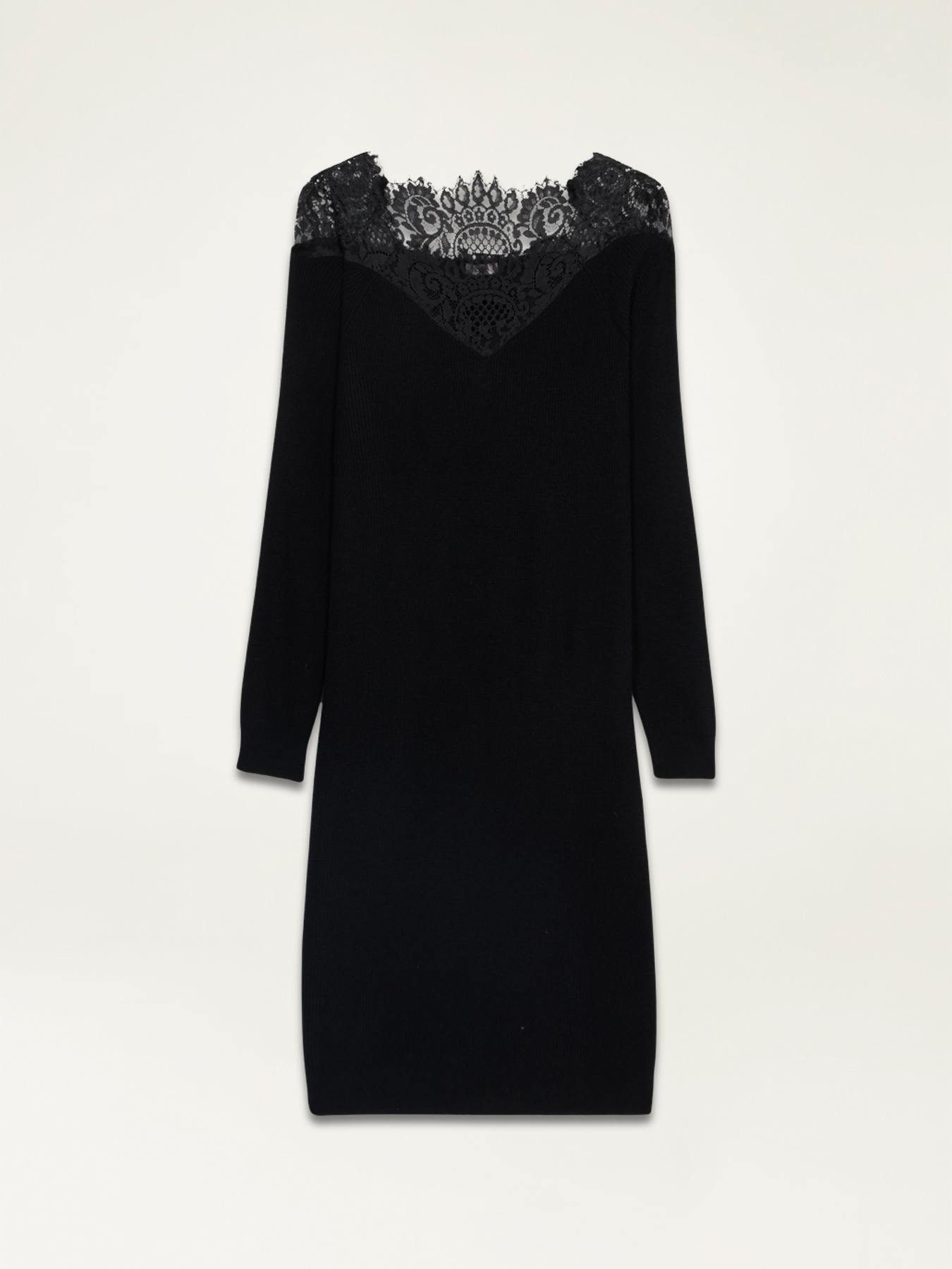 Vestito in maglia con inserto in pizzo image number 4