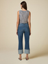 Cropped jeans with hem turn-up and studs image number 1