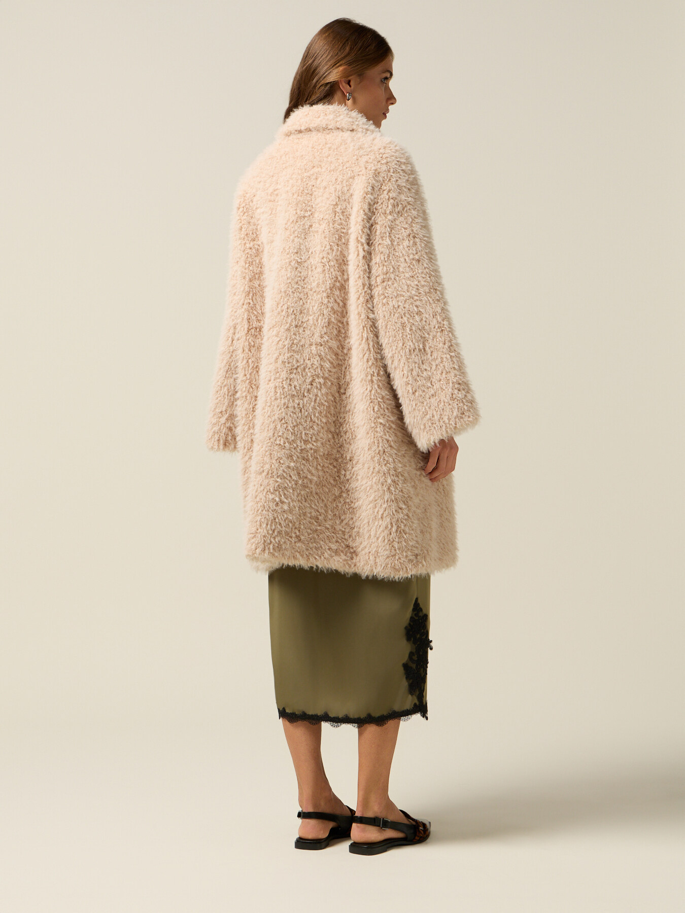 Oversized teddy coat with pins image number 1